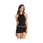 Yzmjafu Women's Y2k Halter Neck Sleeveless Top, Solid Casual Demi