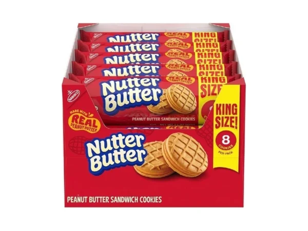 Nutter Butter Peanut Butter Sandwich Cookies, King Size, 10-3.5 Oz