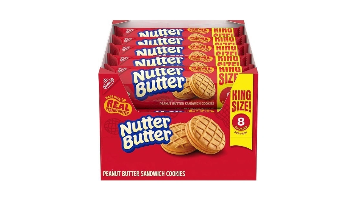 Nutter Butter Peanut Butter Sandwich Cookies, King Size, 10-3.5 Oz