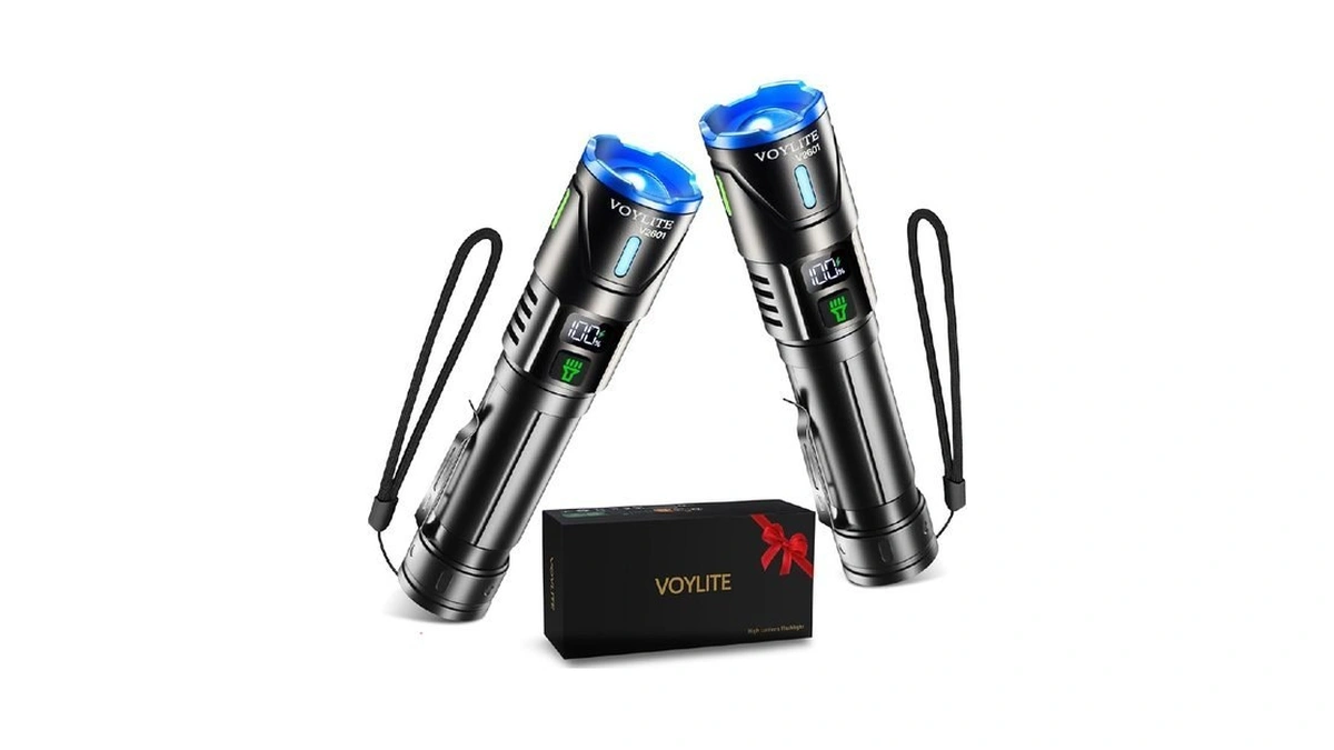Voylite Flashlight Rechargeable 2 Pack 10000 Lumens Super Bright, High