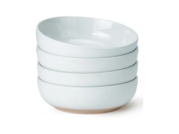Metflavor Pasta Bowls Set Of 4, 34oz Speckled Ceramic Bowls