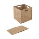 Paper Woven Foldable Storage Baskets 1 Pack, 11 Inch Cube