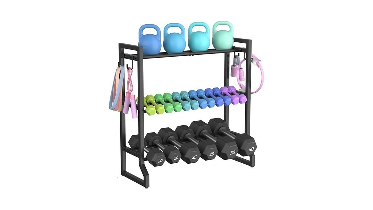 Vopeak 3-tier Adjustable Dumbbell Rack, 31-inch Weight Rack For Home