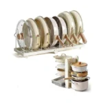 Tomshub Foldable Pots And Pans Organizer Under Cabinet, 8 Adjustable
