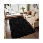 Macgace Fluffy Area Rugs For Bedroom Decor Aesthetic, 3x5 Black