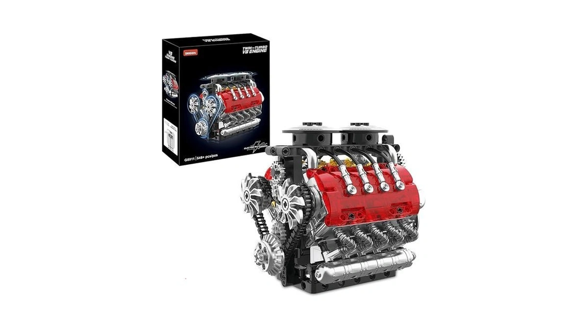 Ikkosya V8 Engine Model Kit That Runs - Twin-turbo Engine
