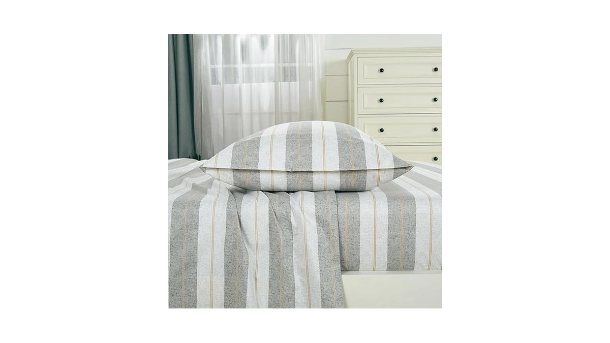 Chezmoi Collection 4-piece Lodge Textured Striped Sheet Set California King