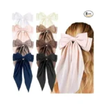 Hair Ribbon Clips With Long Tails - 8 Pcs Cute