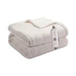 Brillio Electric Heated Blanket 50"x60" Throw Size Flannel & Sherpa