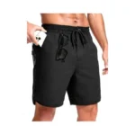 Jemldl Men's Black Swim Trunks 7 Inch Inseam Quick Dry