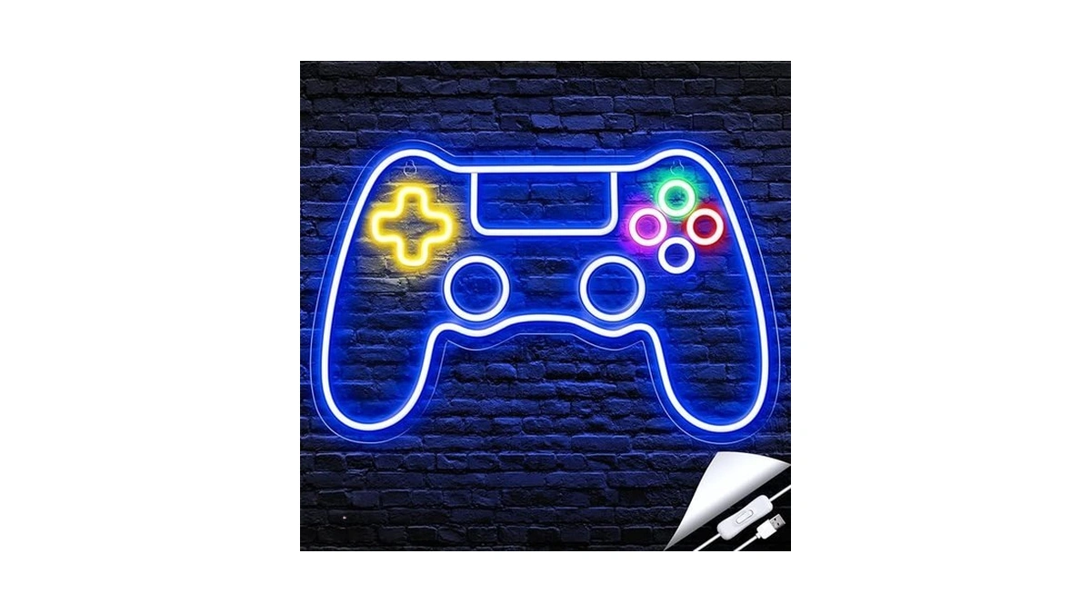 Kavaas Gamer Neon Sign, Game Controller Led Sign For Gaming