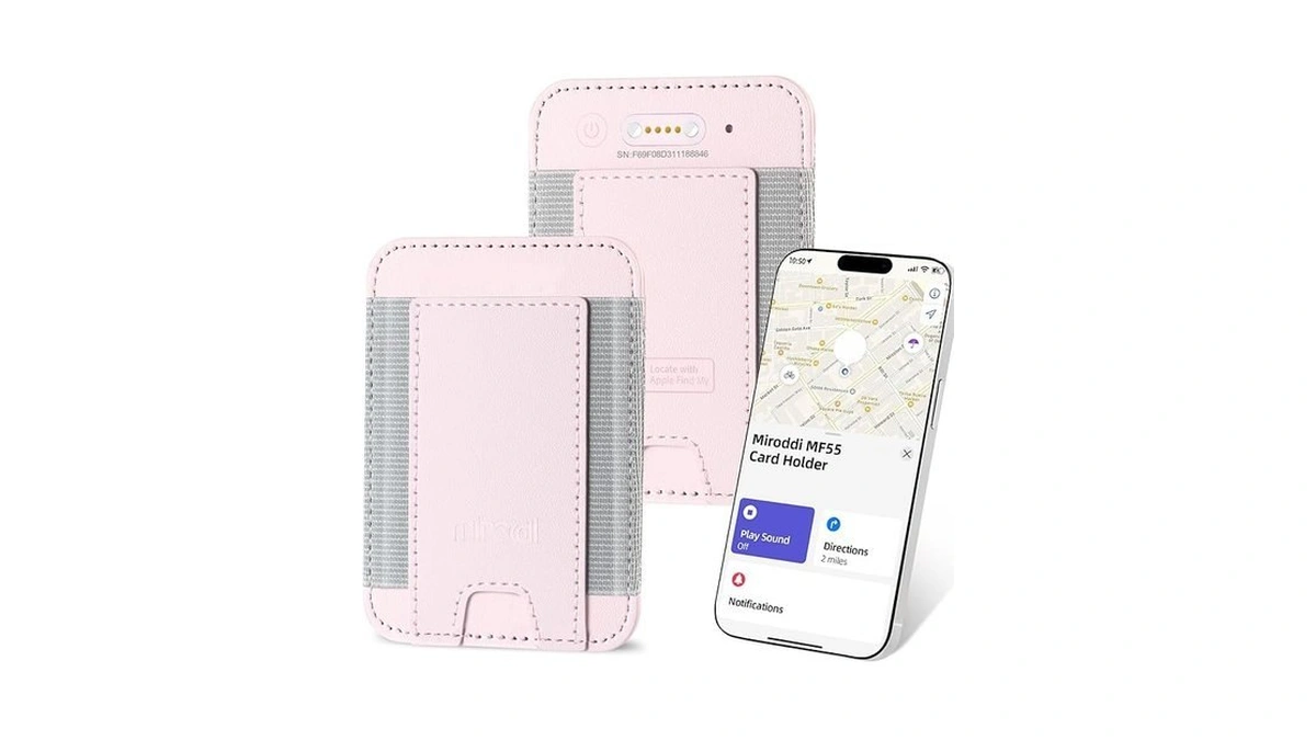 Miroddi Credit Card Holder With Find My, Premium Leather Small