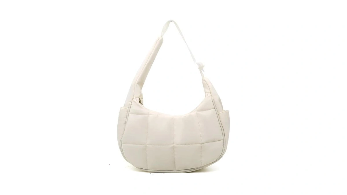 Lytosmoo Nylon Shoulder Bag For Women Small Crescent Puffer Purse