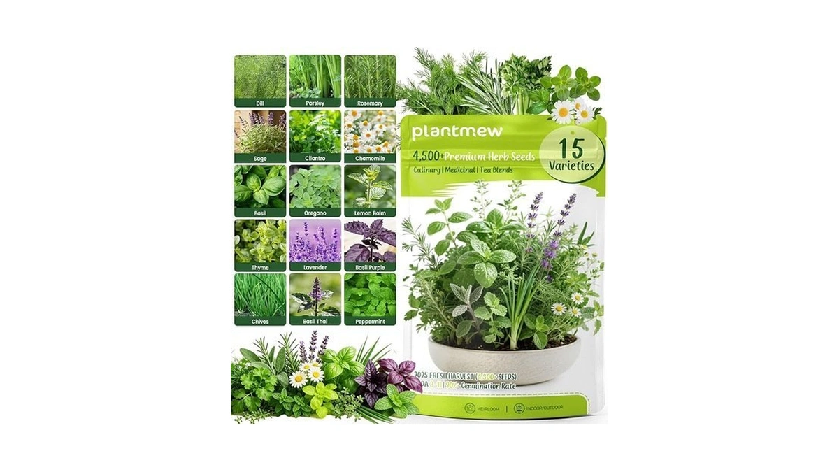 Herb Seeds 15-pack – 4,500+ Heirloom Seeds For Planting –
