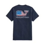 Vineyard Vines Mens Flag Whale Short Sleeve Pocket Tee T-shirt,