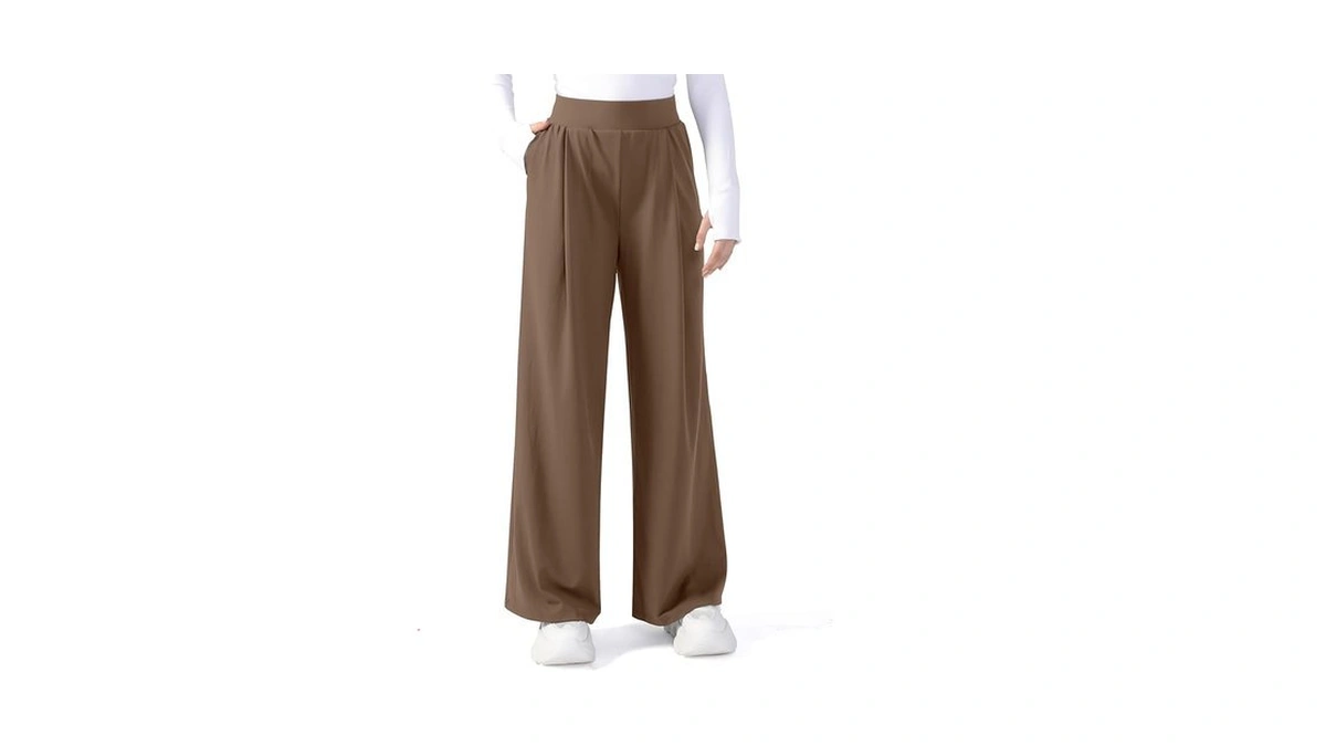 Joycatch Womens Wide Leg Yoga Dress Pants Buttery Soft High