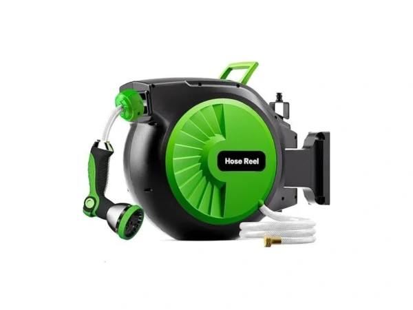 Retractable Garden Hose Reel 100ft X 1/2 In, Wall Mount