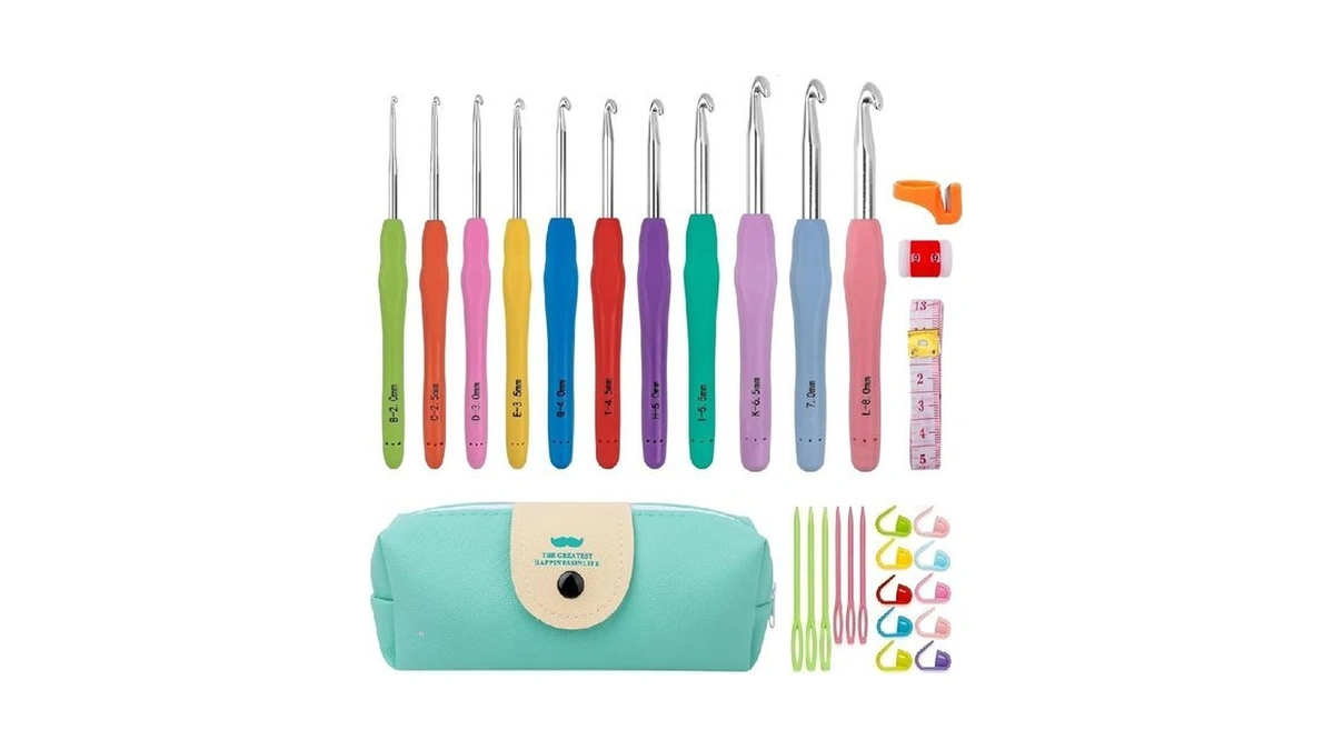 Piiwiau Crochet Hooks-11 Sizes Crochet Hook Set 2mm-10mm, 30 Pack