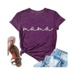 Mama Shirts For Women Mama Shirt Heart Printed Casual Gigi