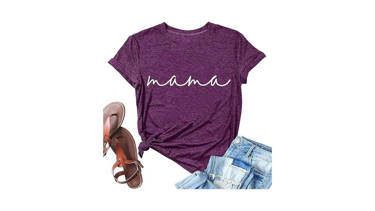 Mama Shirts For Women Mama Shirt Heart Printed Casual Gigi