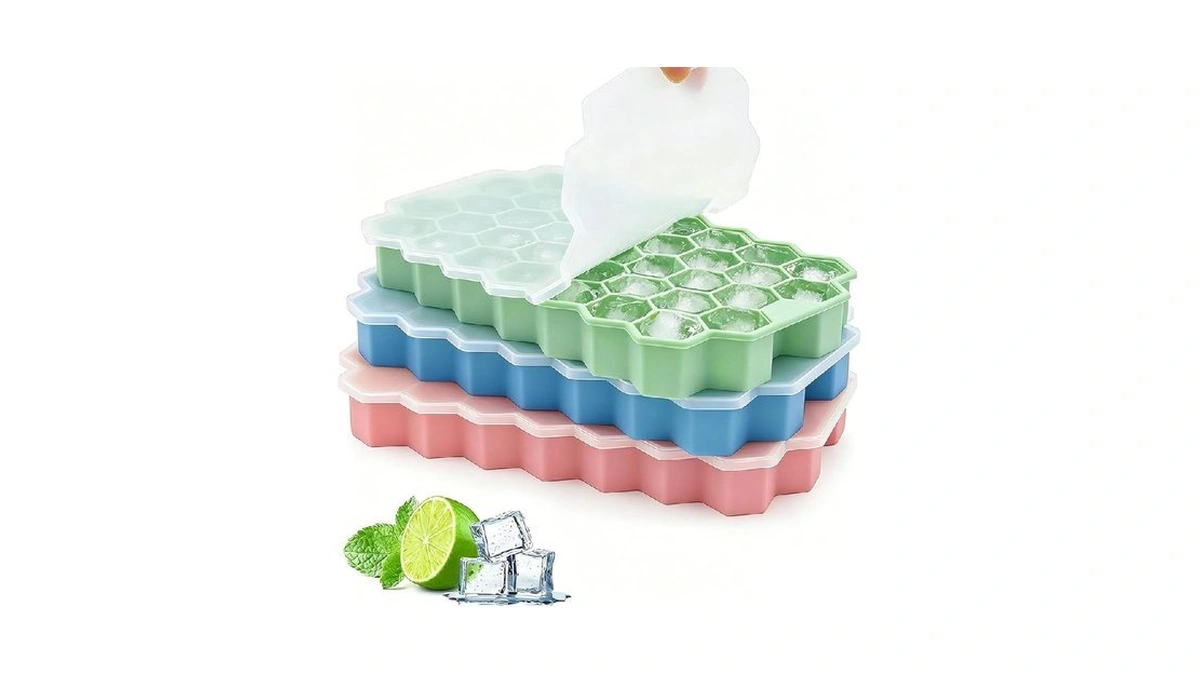 Zonopy Ice Cube Trays For Freezer, 3 Pack Silicone Ice