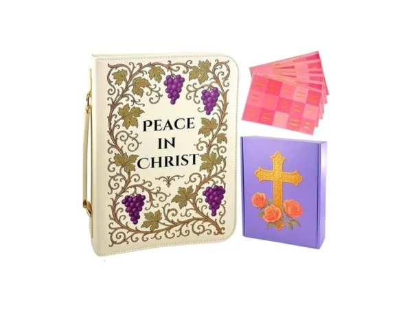 Fenoraye Bible Cover Case For Women, Large Vegan Leather Bible