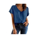 Fisoew Womens Silk Satin Blouses Cap Short Sleeve Dressy Casual
