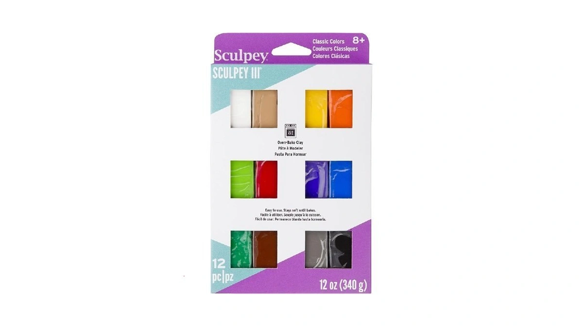 Sculpey Iii 12 Classic Colors Of Polymer Oven-bake Clay, Non