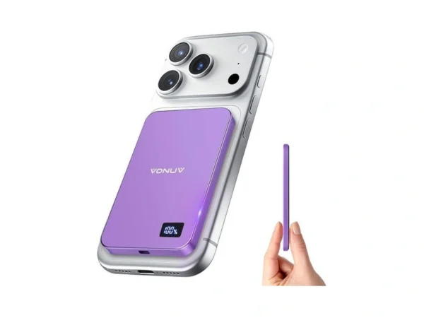 Magnetic Portable Charger 5000mah, 15w Ultra Slim Wireless Portable Charger,