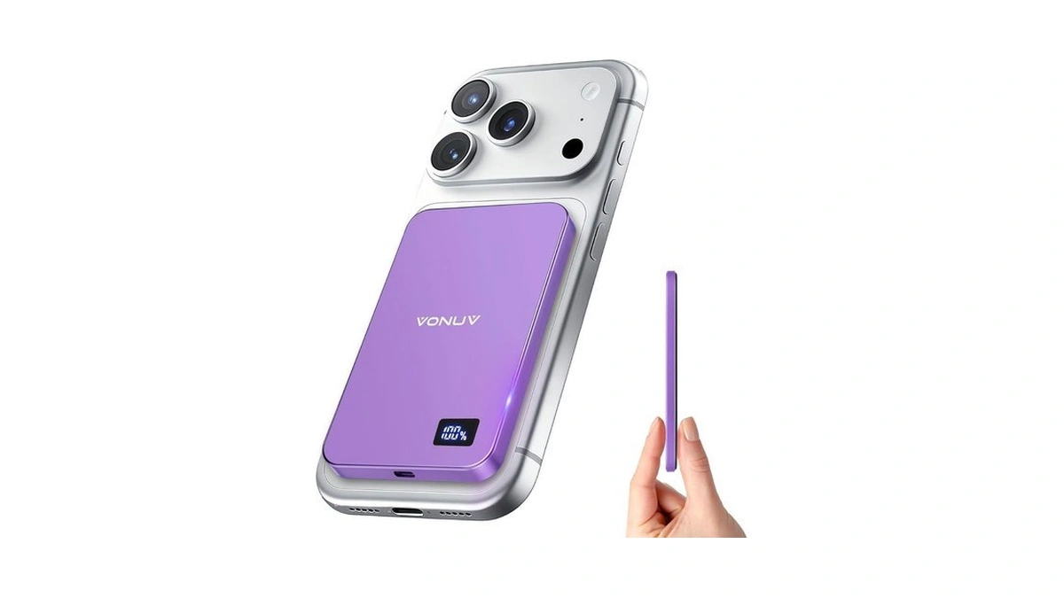 Magnetic Portable Charger 5000mah, 15w Ultra Slim Wireless Portable Charger,