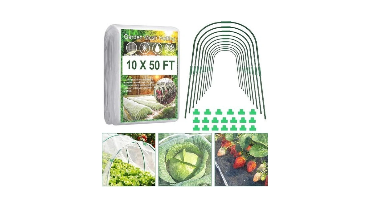 Fippy Garden Netting Kit, 10 X 50ft Garden Netting Pest