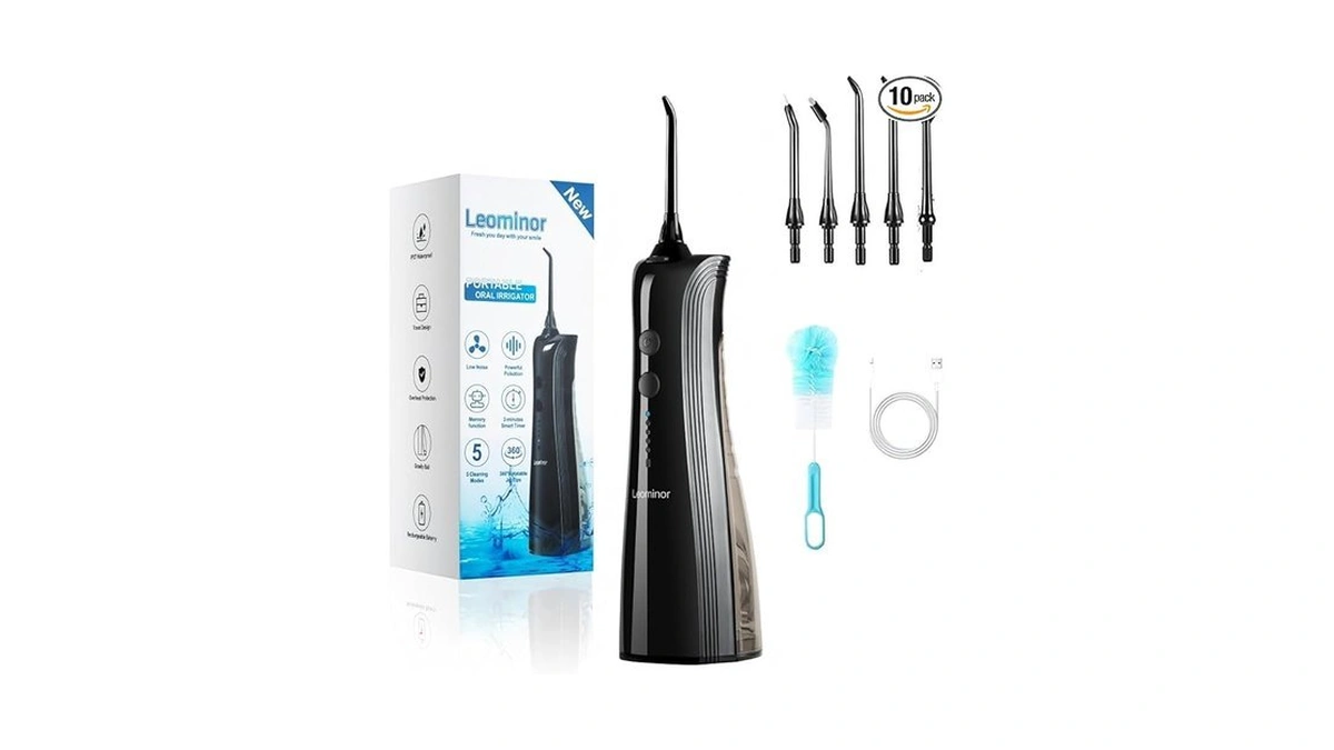 Leominor Water Dental Flosser - 5 Modes Cordless Portable Oral