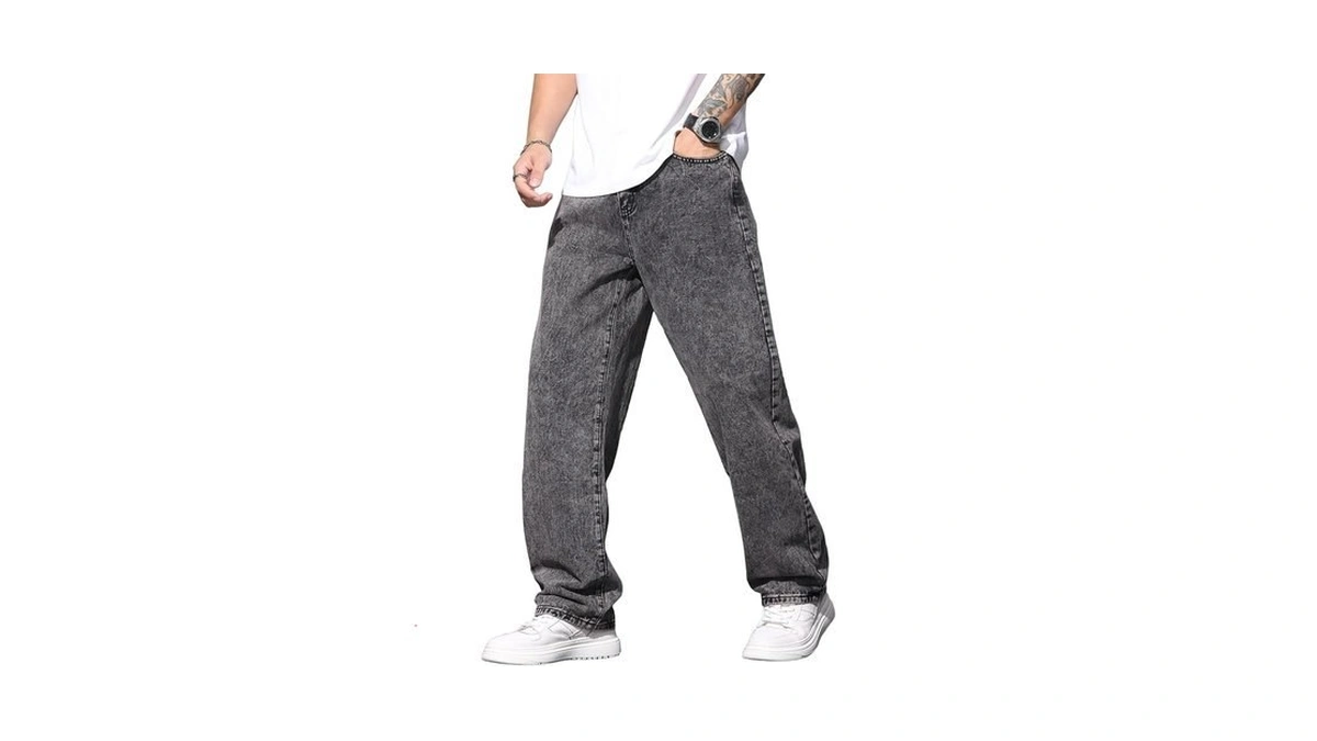 Qgrswbc Mens Jeans Regual Fit Y2k Denim Pants Hip Hop