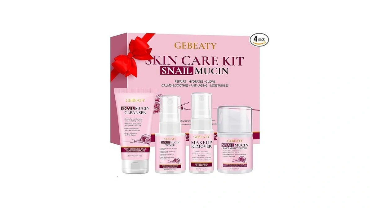 Skin Care Set ,4 Daily Snail Mucin Routine Skincare Kit,