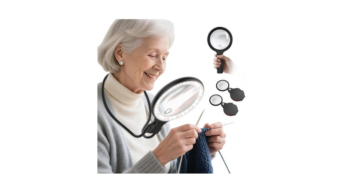 Neck Wear Magnifying Glass With Light For Close Work, 5.5