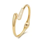 Mulanci Gold Cuff Bracelets For Women, 14k Gold Plated Open