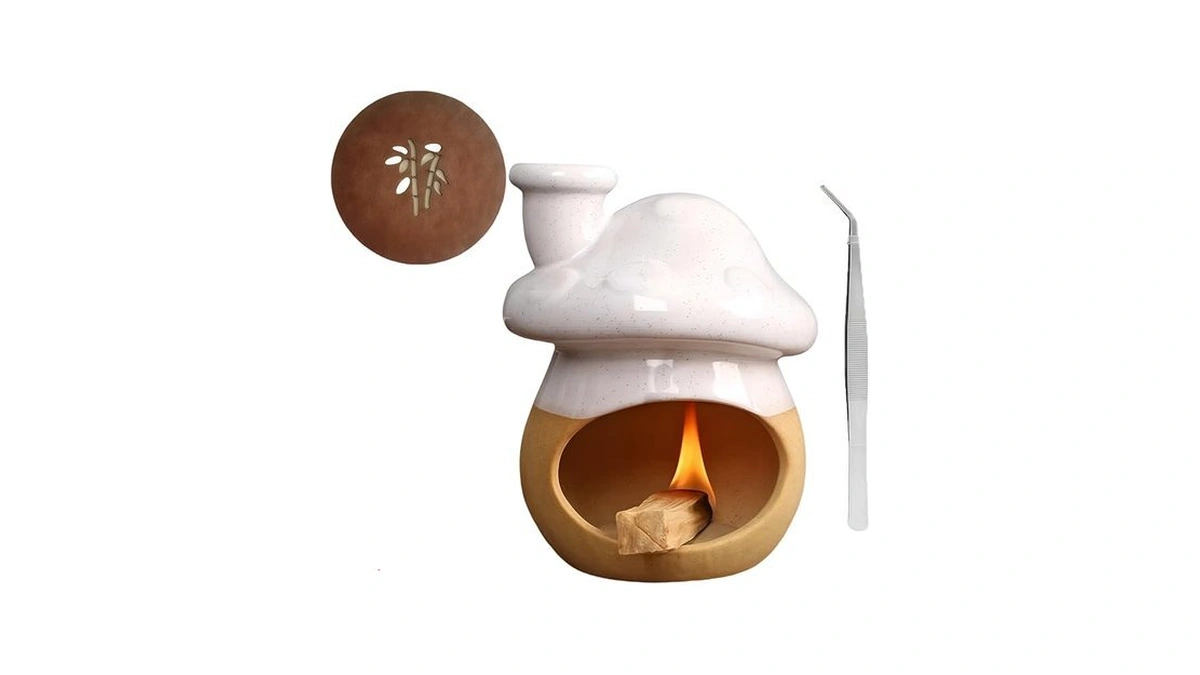 Zynzthos Mushroom Incense Holder, Ceramic Palo Santo Holder – Suitable