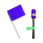 Purple Marking Flags 100 Pack - 4x5x30 Inch Purple Flags