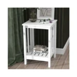 Taohfe White End Tables Modern Side Table Living Room Rustic