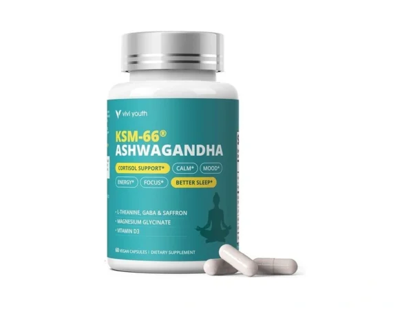 Vivi Youth Cortisol Supplement With Ksm-66® Ashwagandha & L-theanine -