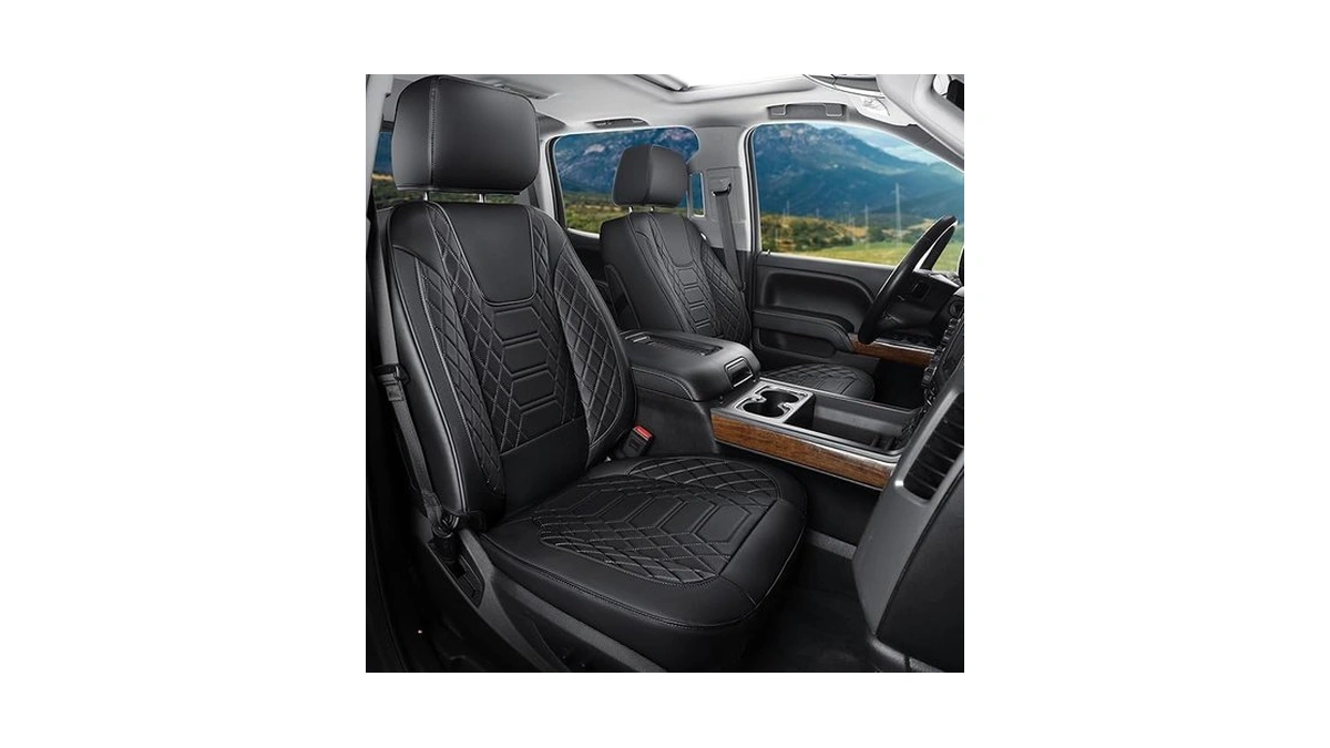 Freesoo For Silverado Seat Cover 2019-2024 2025 2026, Faux Leather