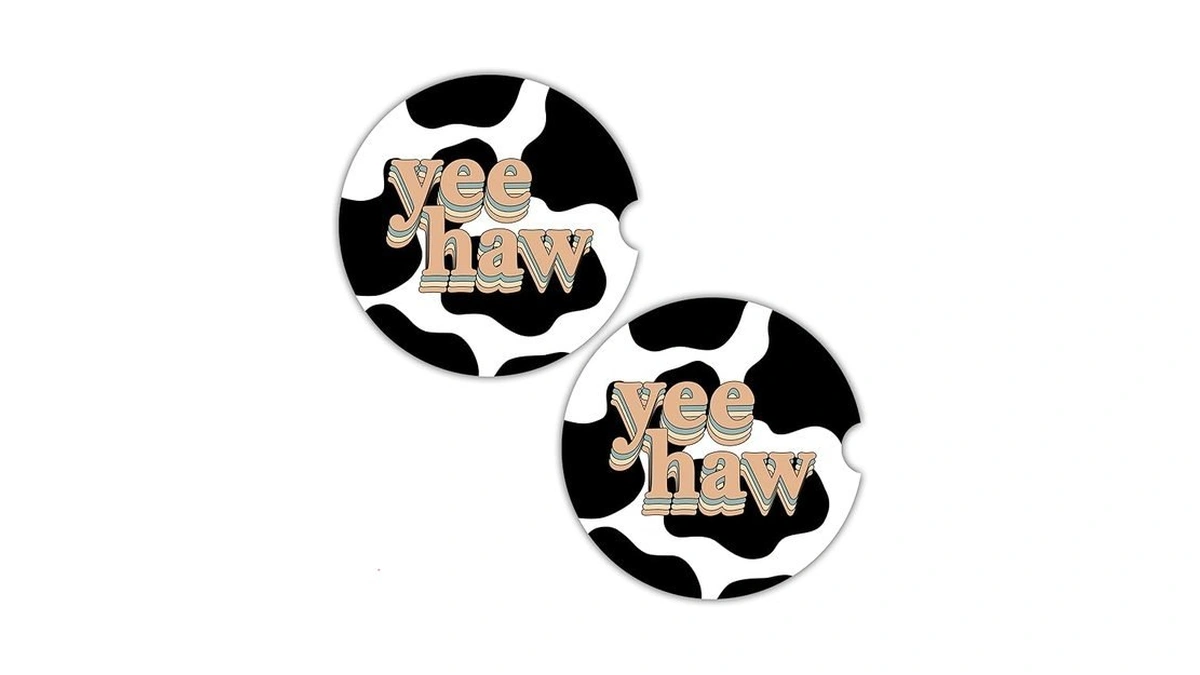 Cow Car Coasters For Cup Holders - 2 Pack Cute
