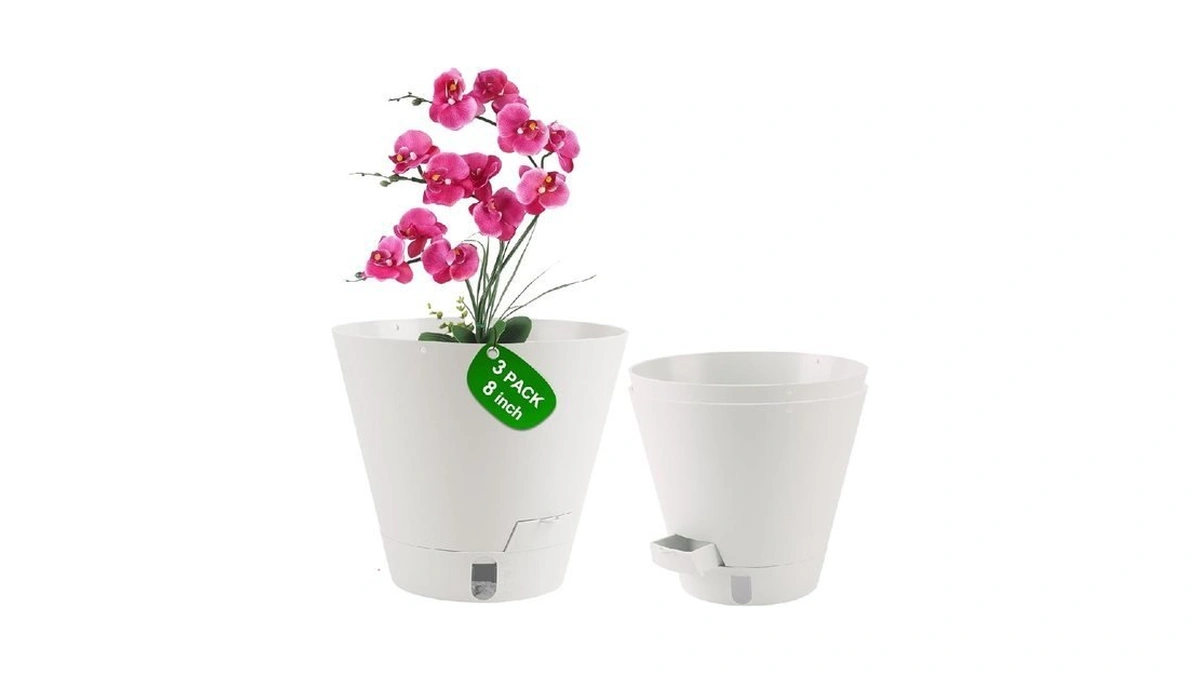 Pottiffe Self-watering-pots-for-indoor-plants, 8 Inch Flower Pots For Indoor Plants, 3