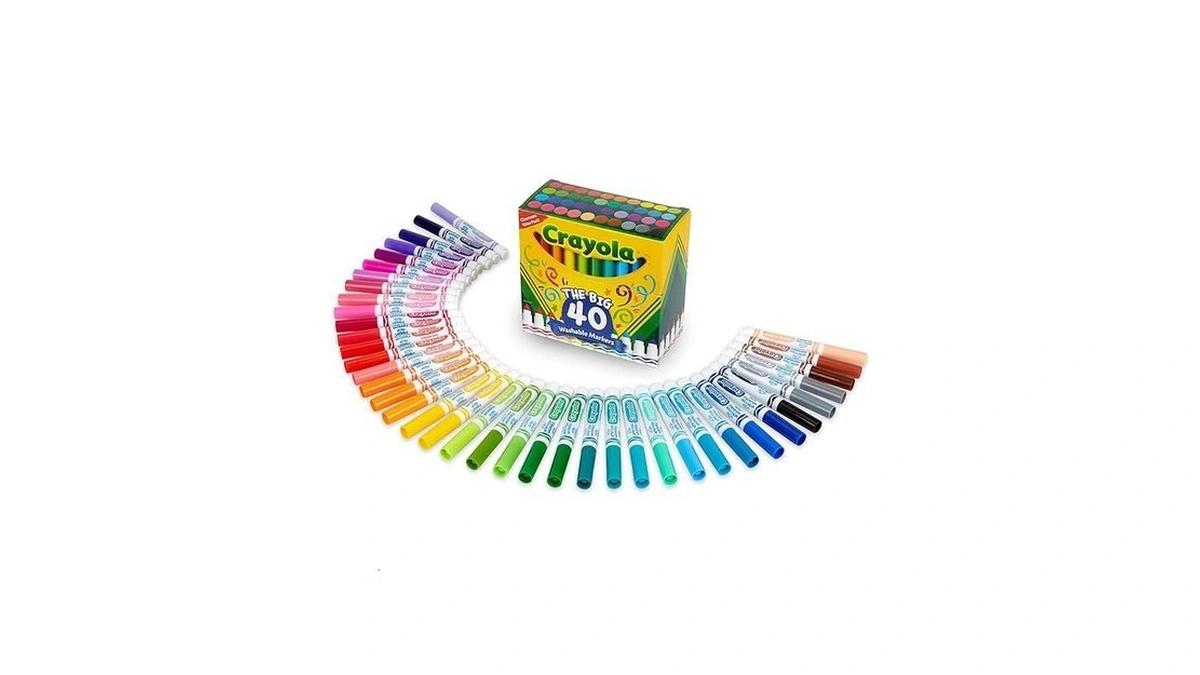 Crayola Ultra Clean Washable Markers (40ct), Teacher School Supplies For