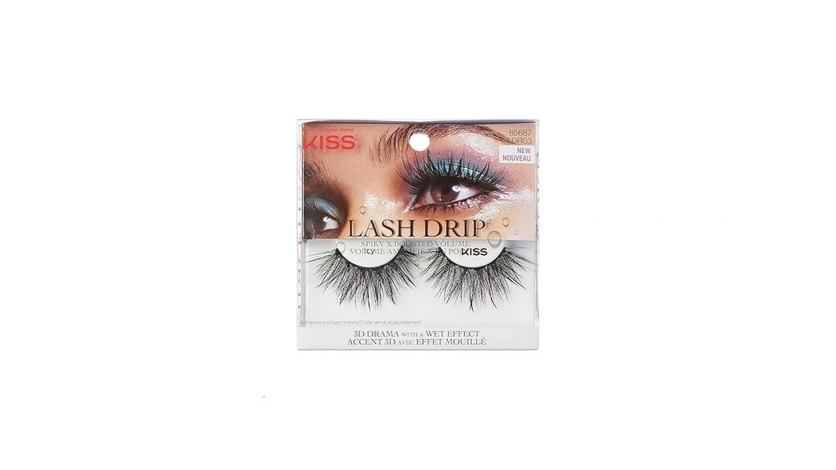 Kiss Lash Drip False Eyelashes, Spiky X Boosted Volume, Unique