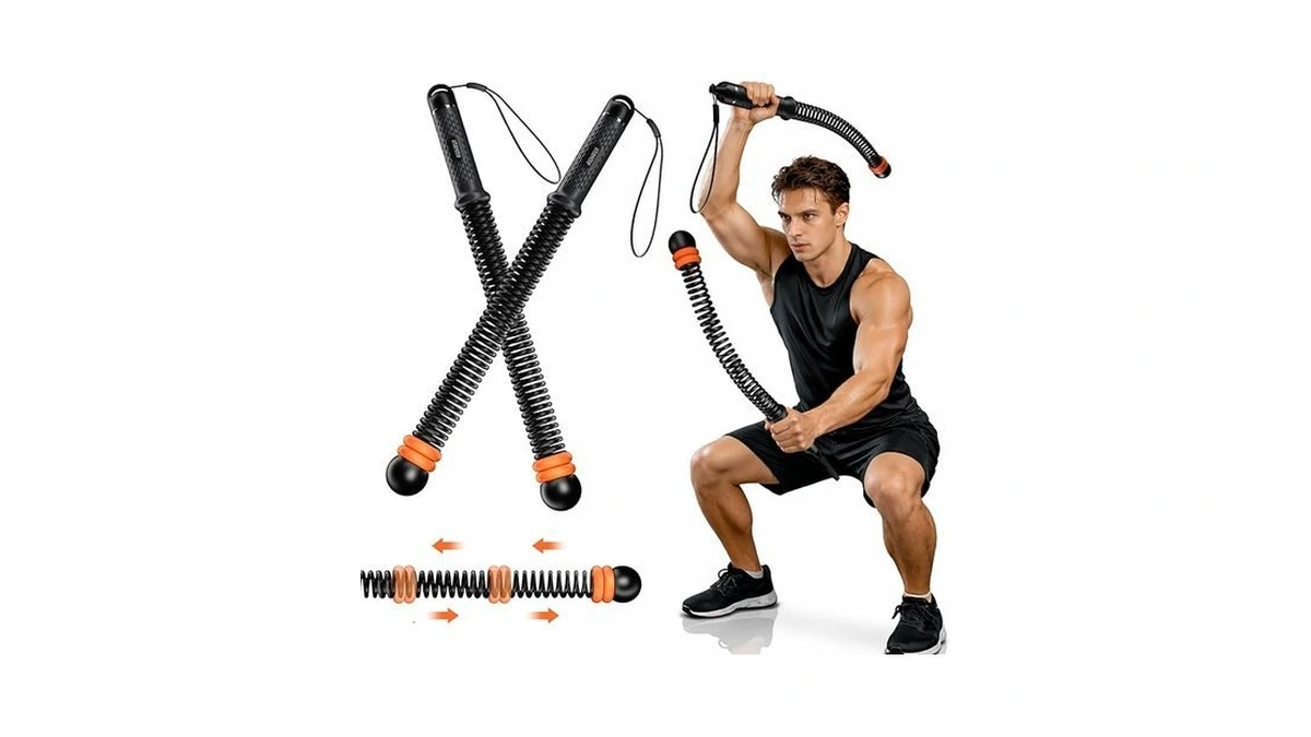 Renrui Cordless Battle Ropes With Adjustable Resistance Springs - Weighted