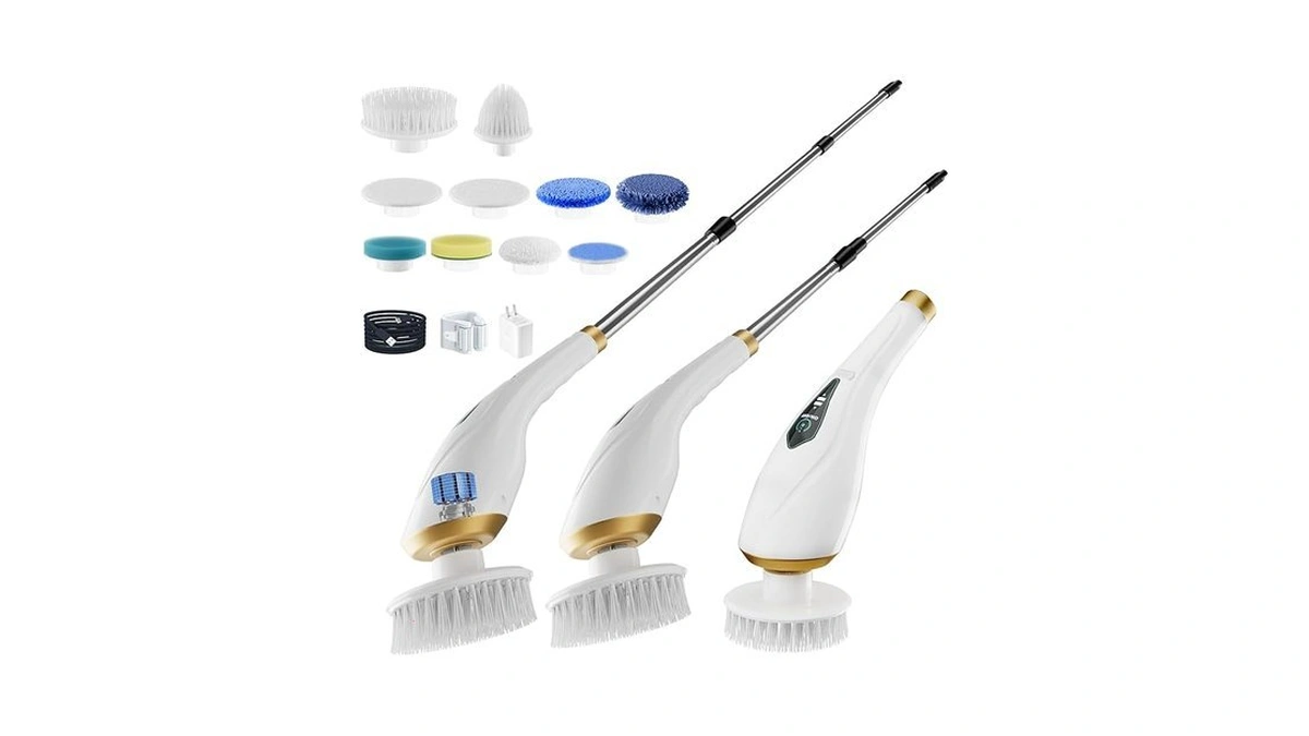 Hofenta Electric Spin Scrubber Cordless Shower Cleaning Brush With 10