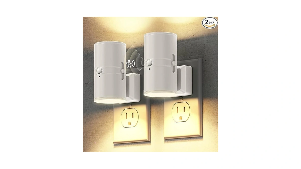 Briignite Motion Sensor Night Light,2 Pack Motion Activated Plug In