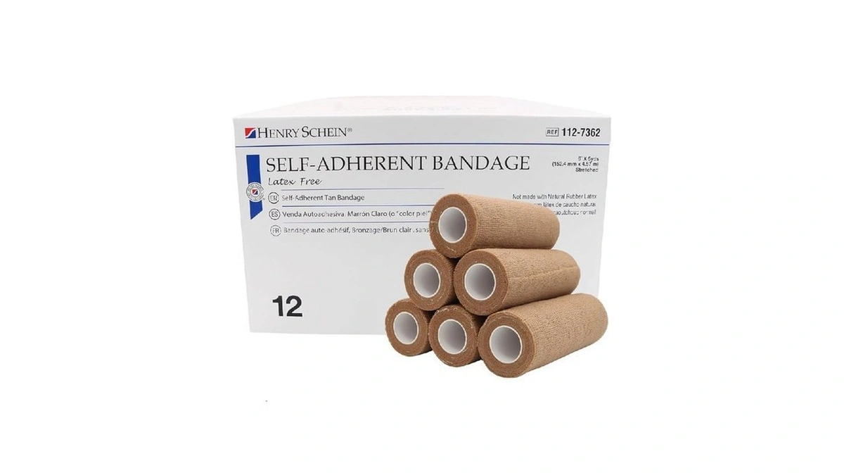 Henry Schein Tan Non-woven 6βx5 Yds Bandage- Latex-free, Self-adherent, Non-sterile