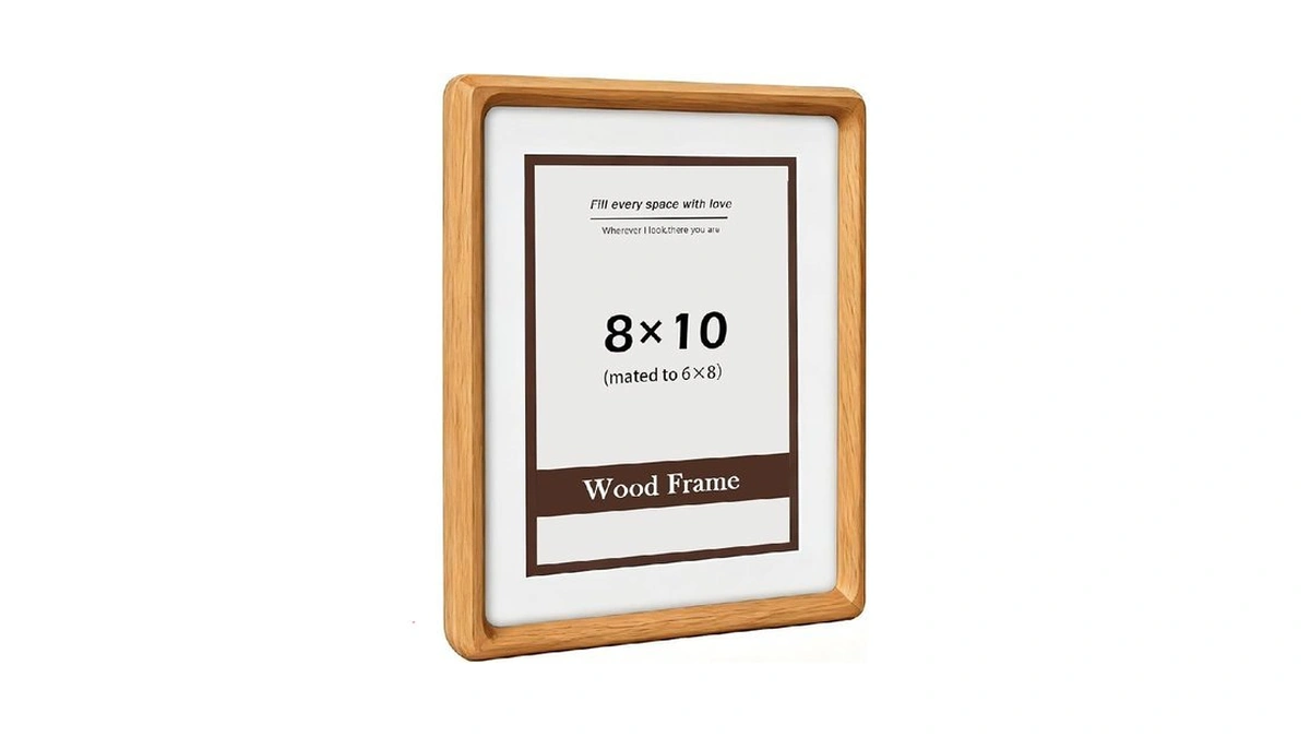 Szkysjgs 8x10 Wood Picture Frame, Solid Natural Oak Photo Frame
